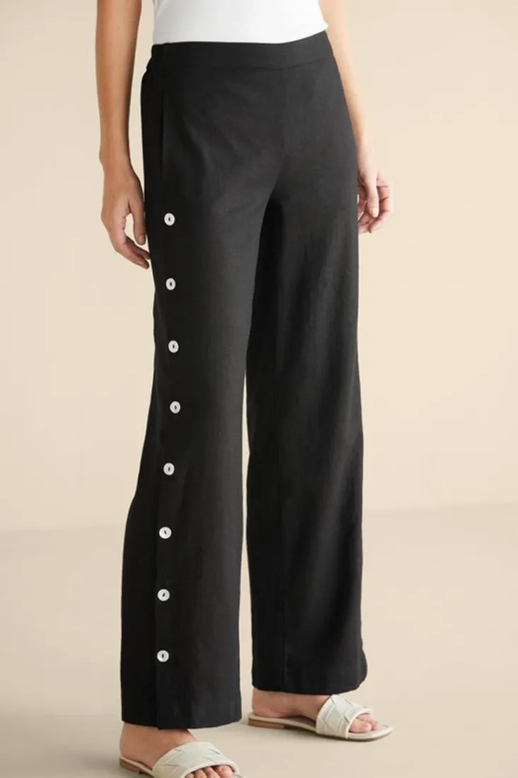 Cheap Soft Surroundings Sonoma Linen Blend Wide Leg Pants