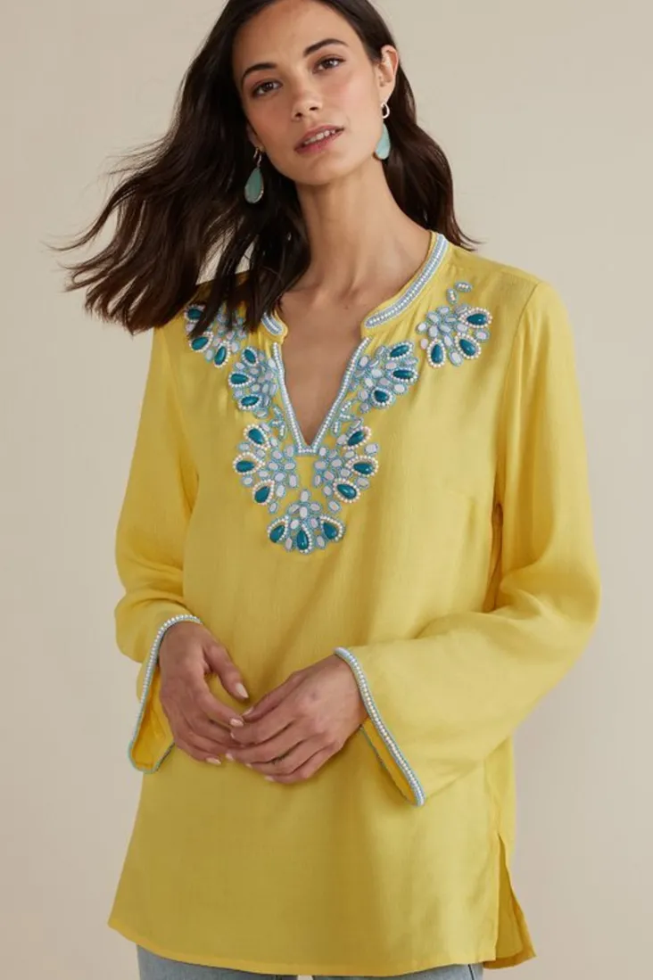 Shop Soft Surroundings Soraya Embellished Tunic Sunstruck