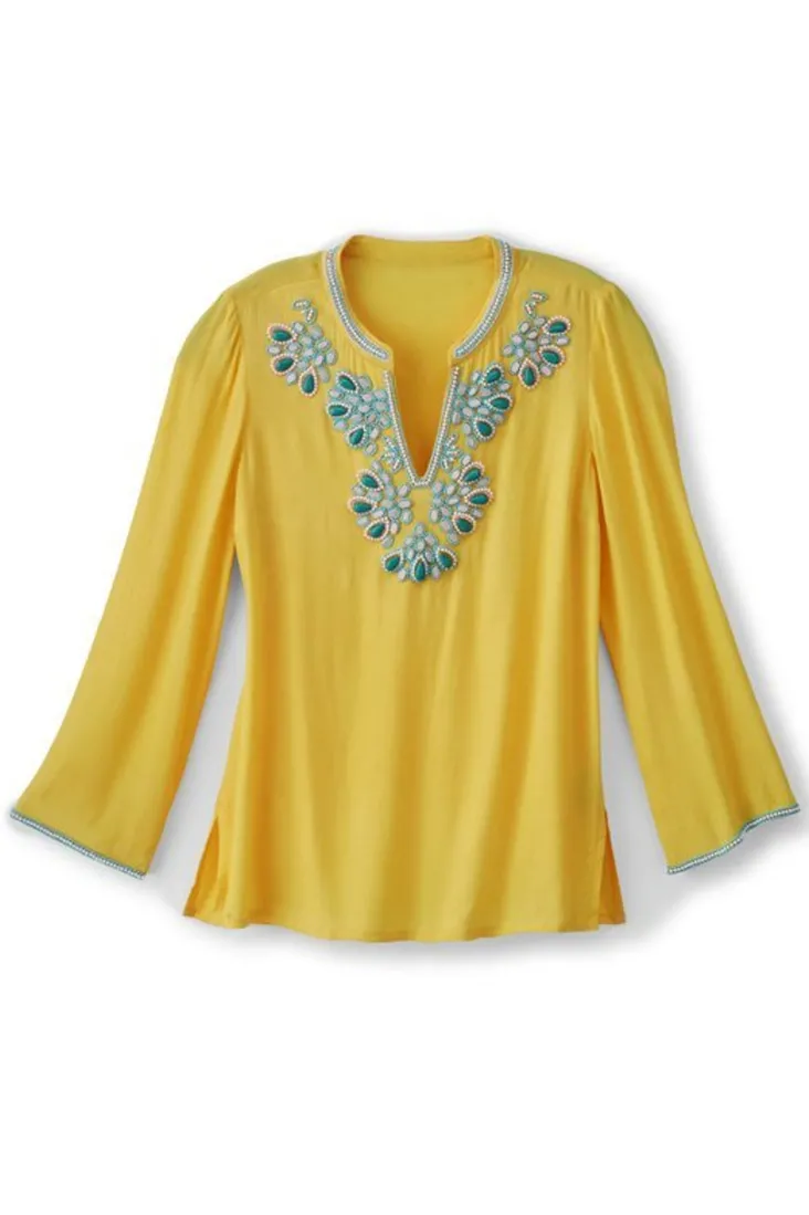Shop Soft Surroundings Soraya Embellished Tunic Sunstruck