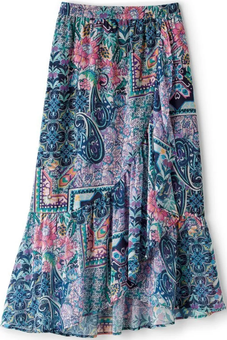 Hot Soft Surroundings Sumarti Midi Skirt SafiTapestry