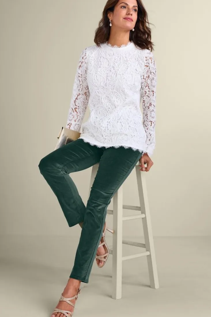 Flash Sale Soft Surroundings Sutton Velveteen Pull-On Slim Leg Pants