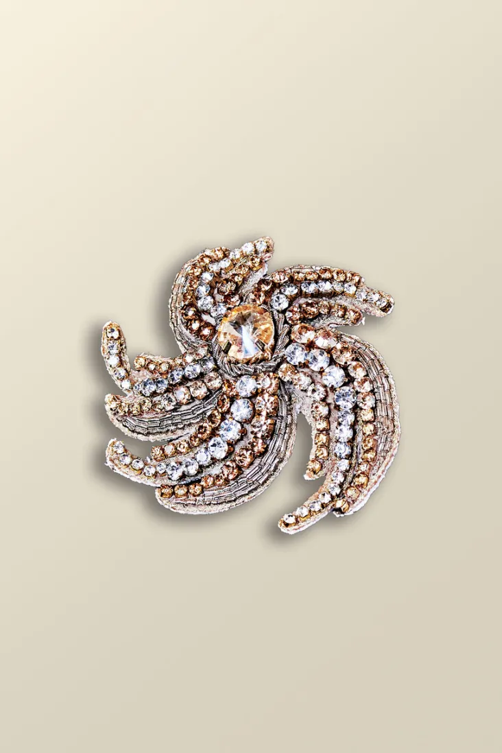 Clearance Soft Surroundings Swirl Around Burst Brooch Gold