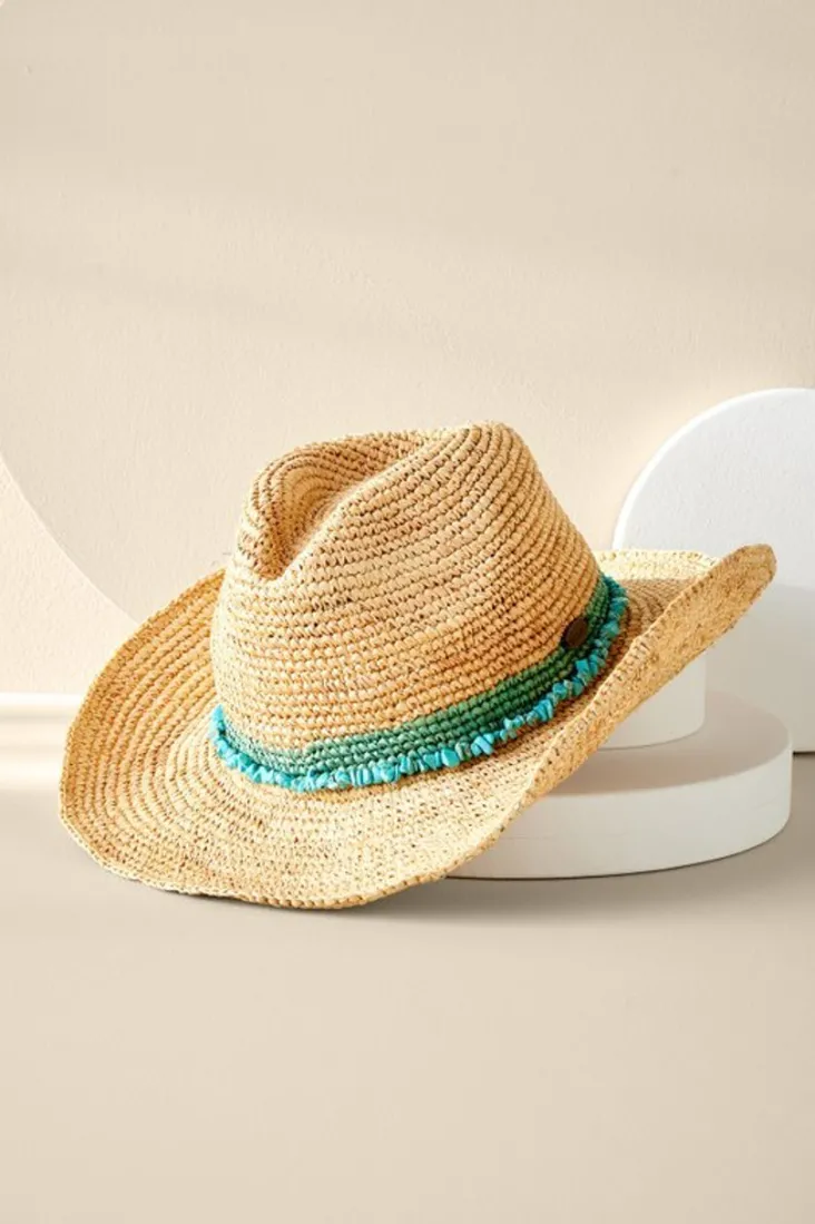 Flash Sale Soft Surroundings Tahitian Cowboy Hat Turquoise