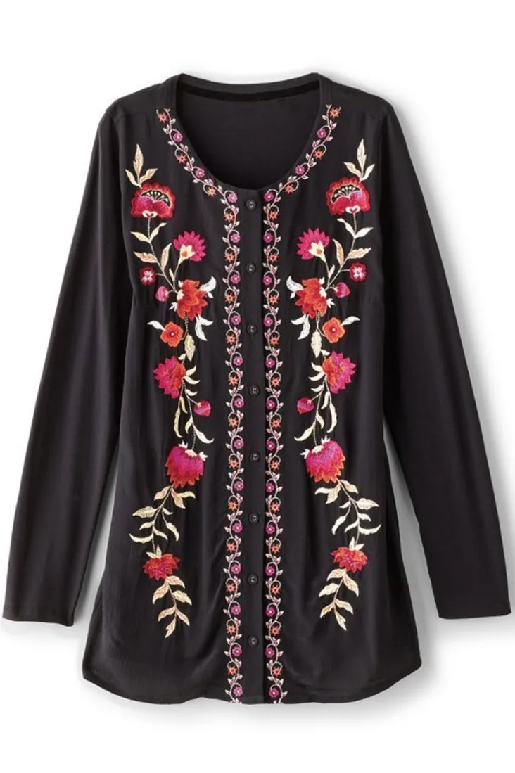 talulla_embroidered_tunic_1.webp Best Soft Surroundings Talulla Embroidered Tunic BlackBeauty