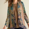 New Soft Surroundings Tea Gardens Topper Brown/Teal