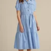 Discount Soft Surroundings Tenley Midi Dress LightDenim