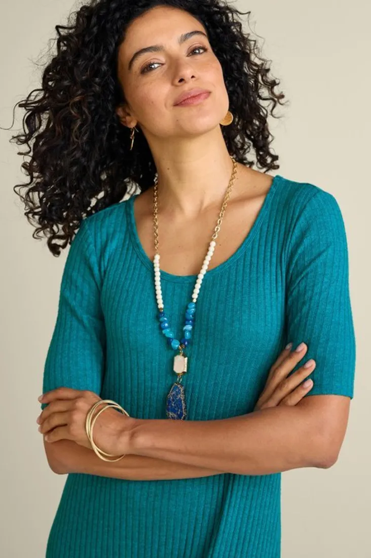 textured_short_sleeve_santiago_dress_3.webp Sale Soft Surroundings Textured Short Sleeve Santiago Dress