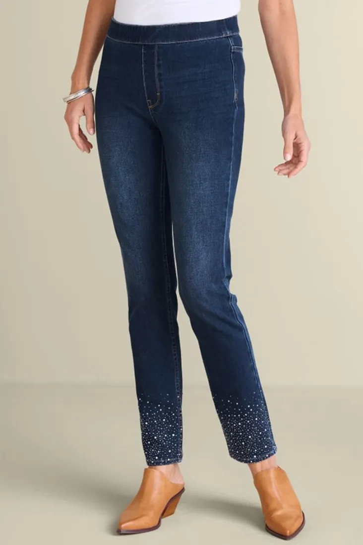 ultimate_denim_crystal_pullon_slim_leg_jeans_2.webp Flash Sale Soft Surroundings Ultimate Denim Crystal Pull-On Slim Leg Jeans RiverWash