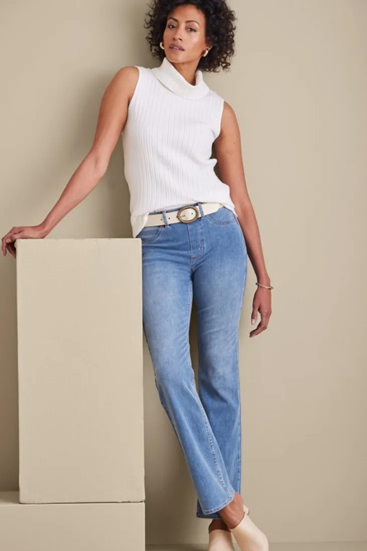 Discount Soft Surroundings Ultimate Denim Pull-On Bootcut Jeans