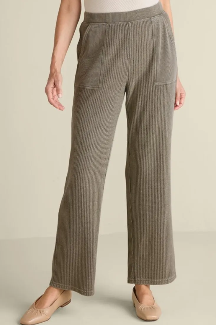 Flash Sale Soft Surroundings Vala Waffle Pull-On Pants DustyOlive
