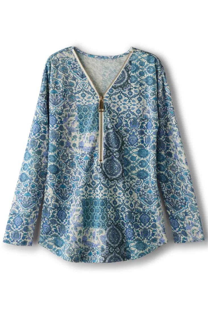 Flash Sale Soft Surroundings Valentina Zip Sweater