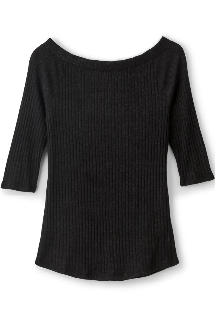 Clearance Soft Surroundings Veda Rib Top WashedBlack