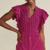 Hot Soft Surroundings Victoria Ruffle Tunic Sangria