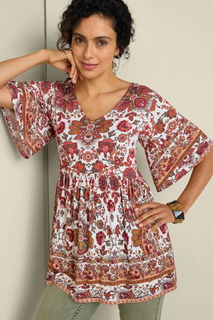 Sale Soft Surroundings Vina Short Sleeve Tunic SanFranScarfCream