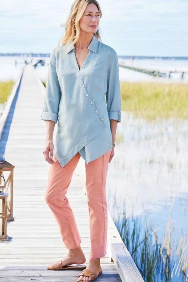 washed_tencel_tunic_17.webp Best Sale Soft Surroundings Washed Tencel™ Tunic LightWashDenim