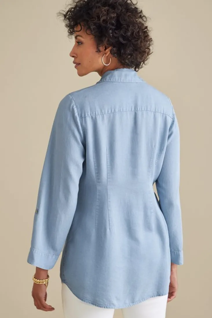 washed_tencel_tunic_44.webp Best Sale Soft Surroundings Washed Tencel™ Tunic LightWashDenim