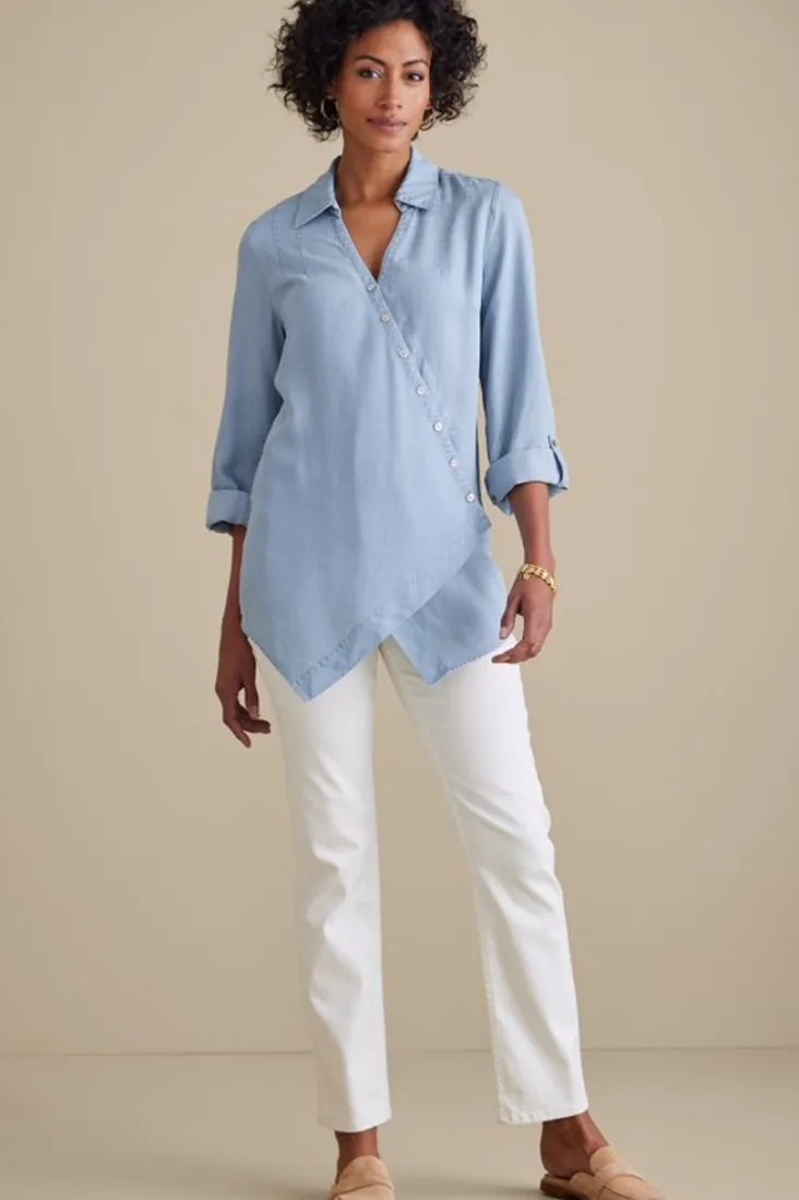 washed_tencel_tunic_50.webp Best Sale Soft Surroundings Washed Tencel™ Tunic LightWashDenim