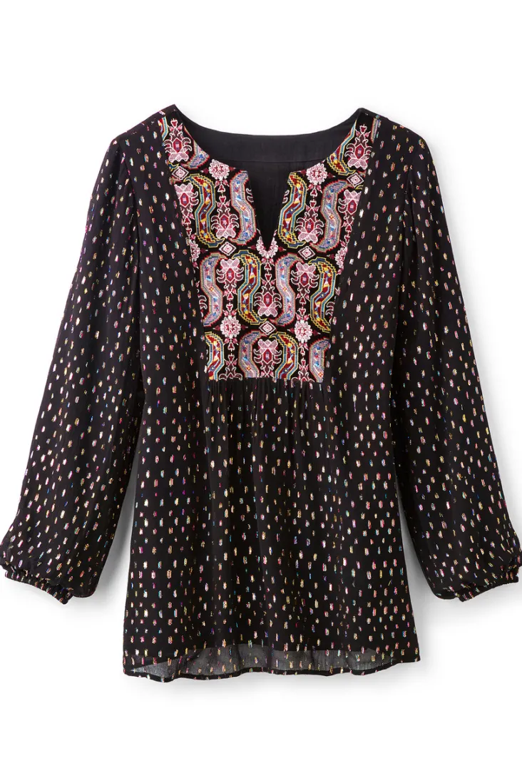 Fashion Soft Surroundings Wynn Shimmer Tunic Black