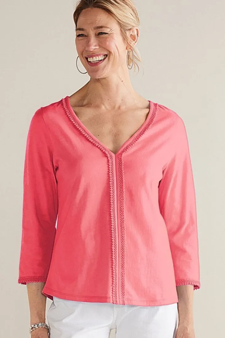 Flash Sale Soft Surroundings Zoey Tee SunkistCoral